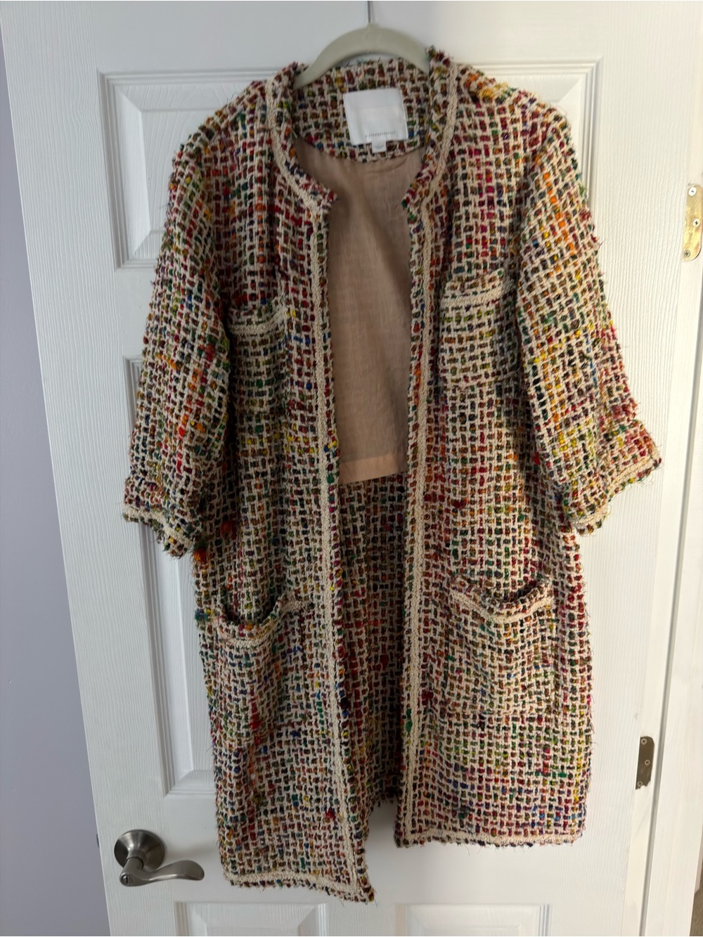 ett:twa by Anthropologie Multicolor Tweed Jacket